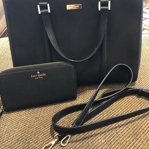 NWOT Kate Spade Black Leather Shoulderbag wallet